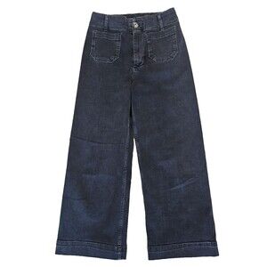Anthropologie Pilcro Womens Size 27 Skipper High-Rise Wide-Leg Jean Black Denim